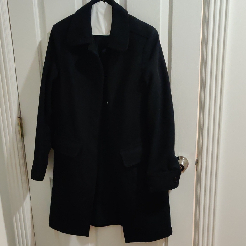GAP Classic Black Wool Trench Coat